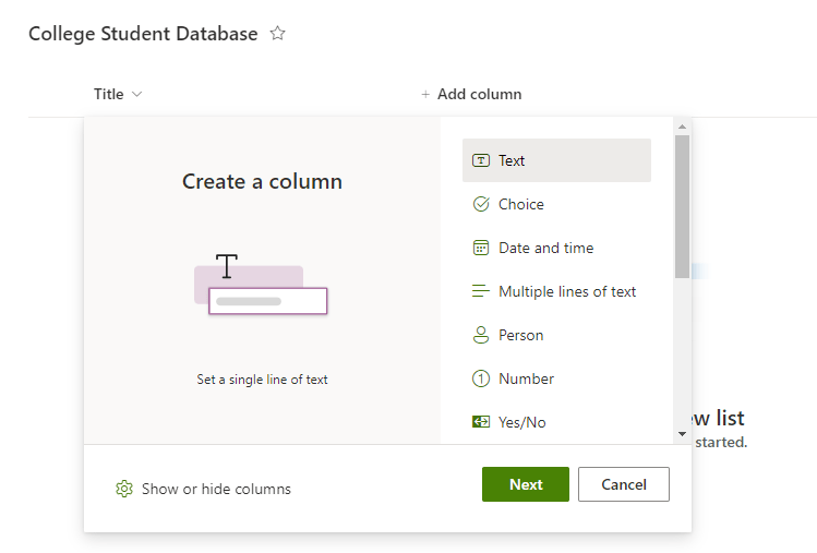 SharePoint List Add Column